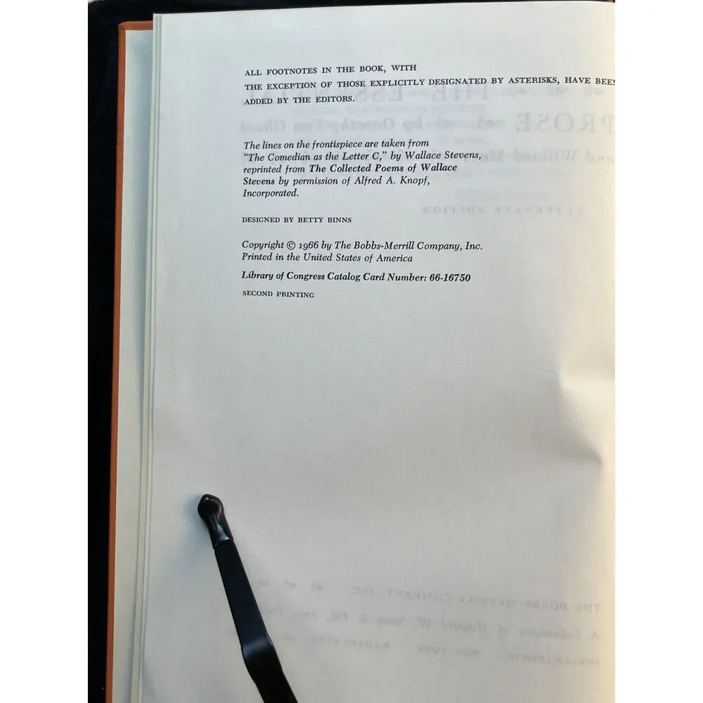 The Essential Prose Alternate Ed. Dorothy Van Ghent & Willard Maas 2nd Printing